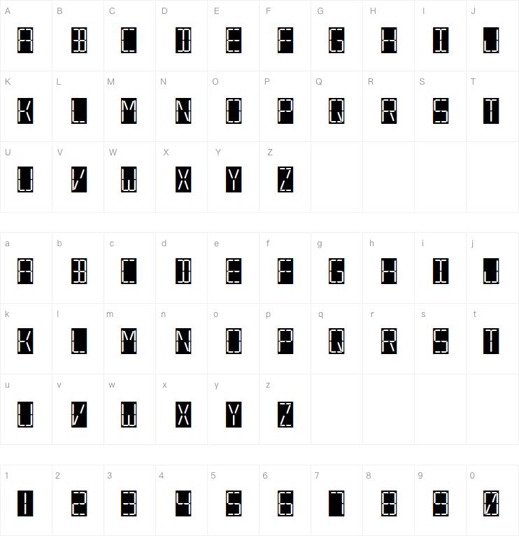 7 Segmental Digital Display字体