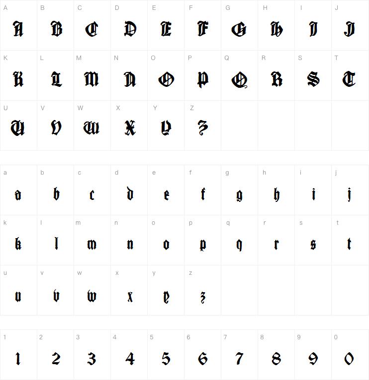 Cantara Gotica字体