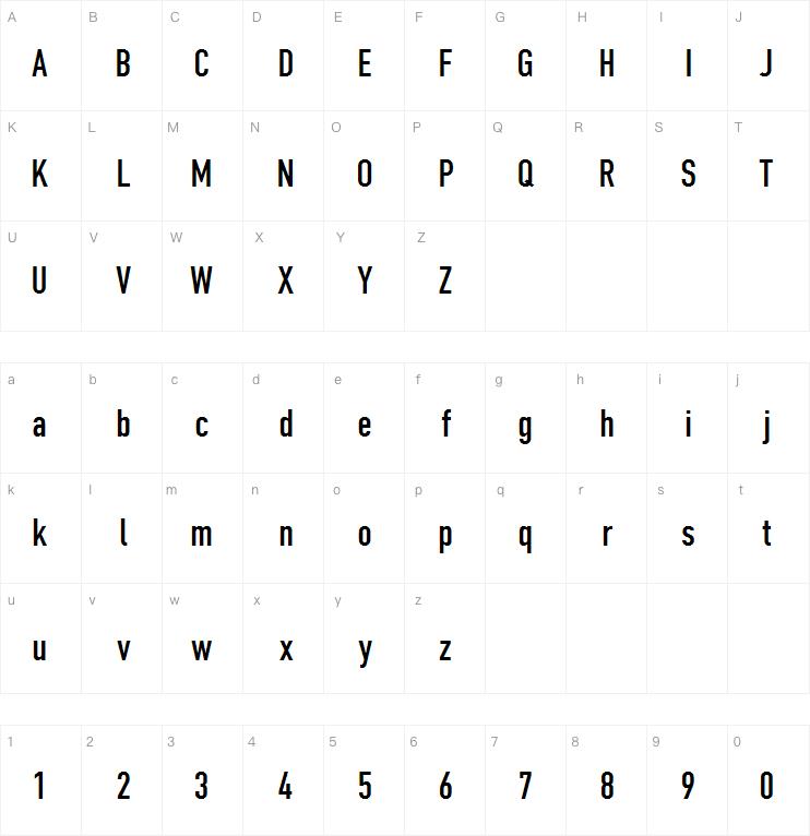 DINCondensedC Regular字体