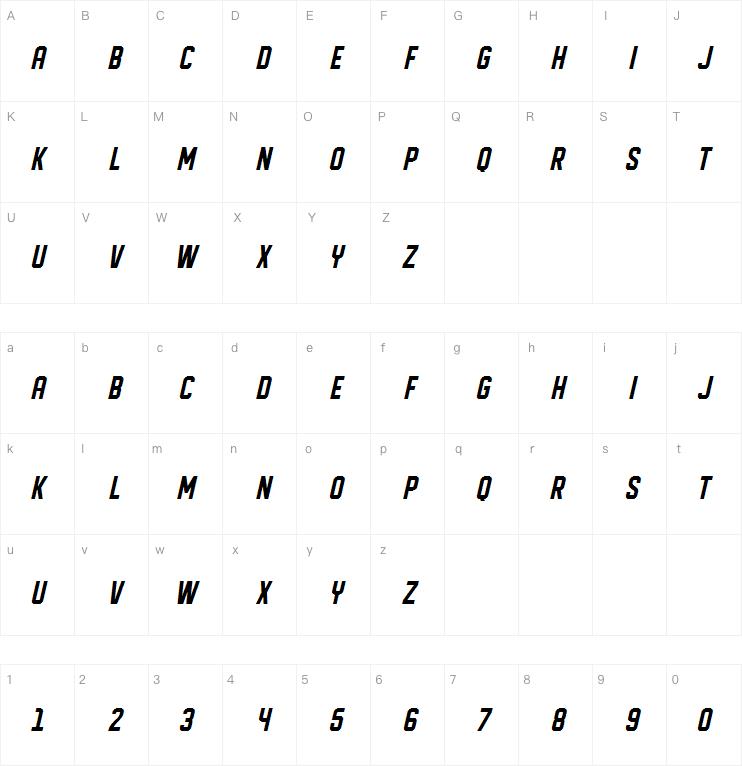 DISPLAYED Oblique字体