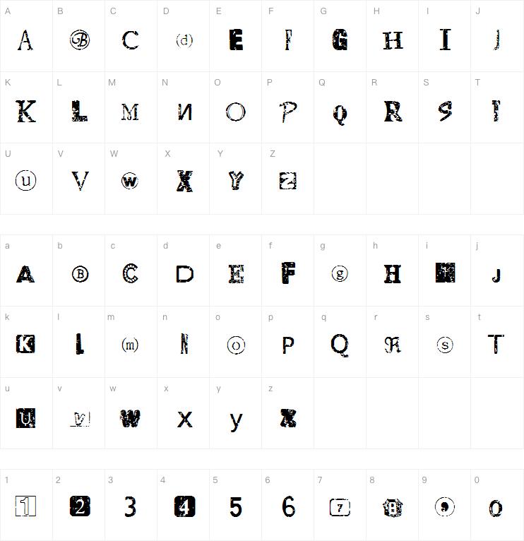 Distressed Ransom Note字体