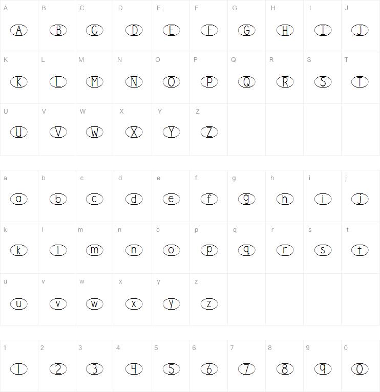 DJB Standardized Test Oval字体