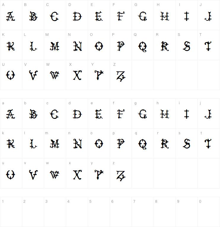 Elizabethan Initials TFB字体