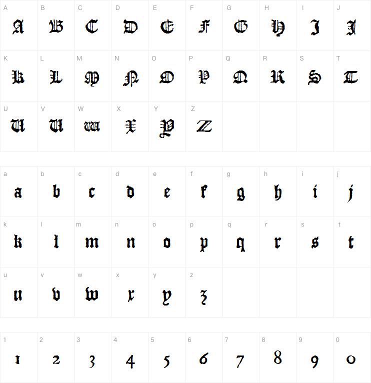 JSL Blackletter字体