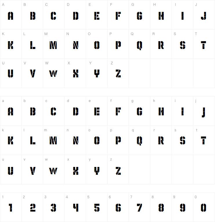 Midfield Stencil Pressed字体