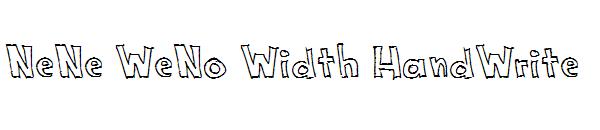 NeNe WeNo Width HandWrite字体