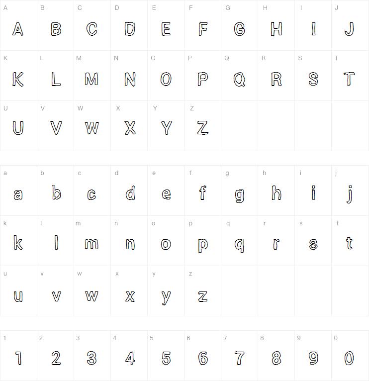 Outside inside outline字体