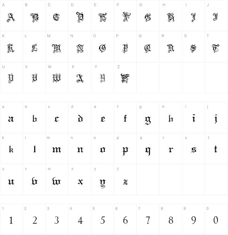 Pauls Swirly Gothic字体