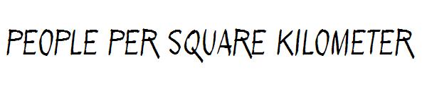 People per square kilometer字体
