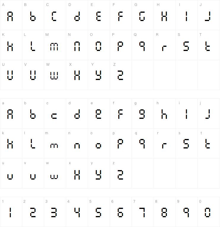 Pixel lcd machine字体