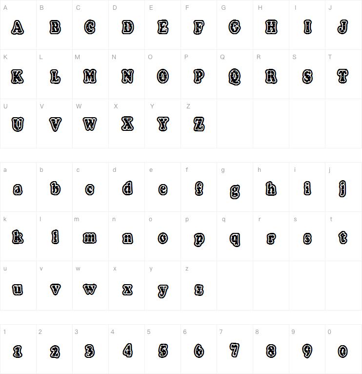 Polka Letter Stamp字体