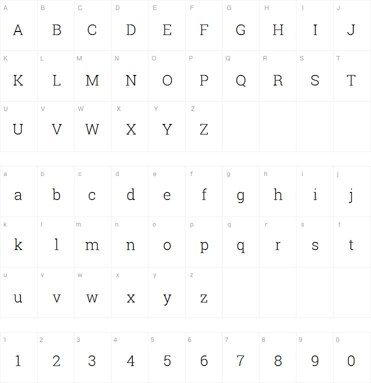 Roboto Slab Light字体