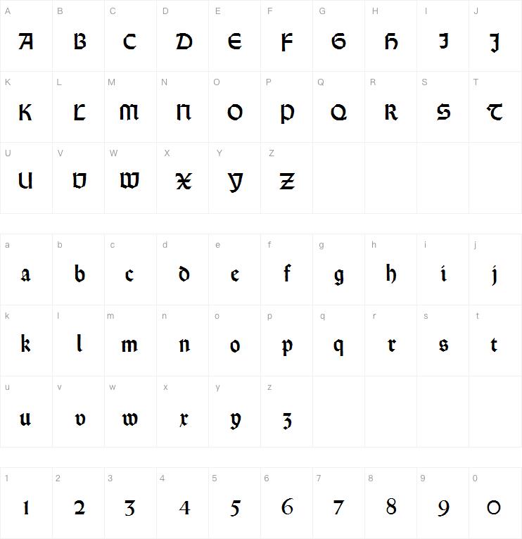 Rundgotisch Rauh字体