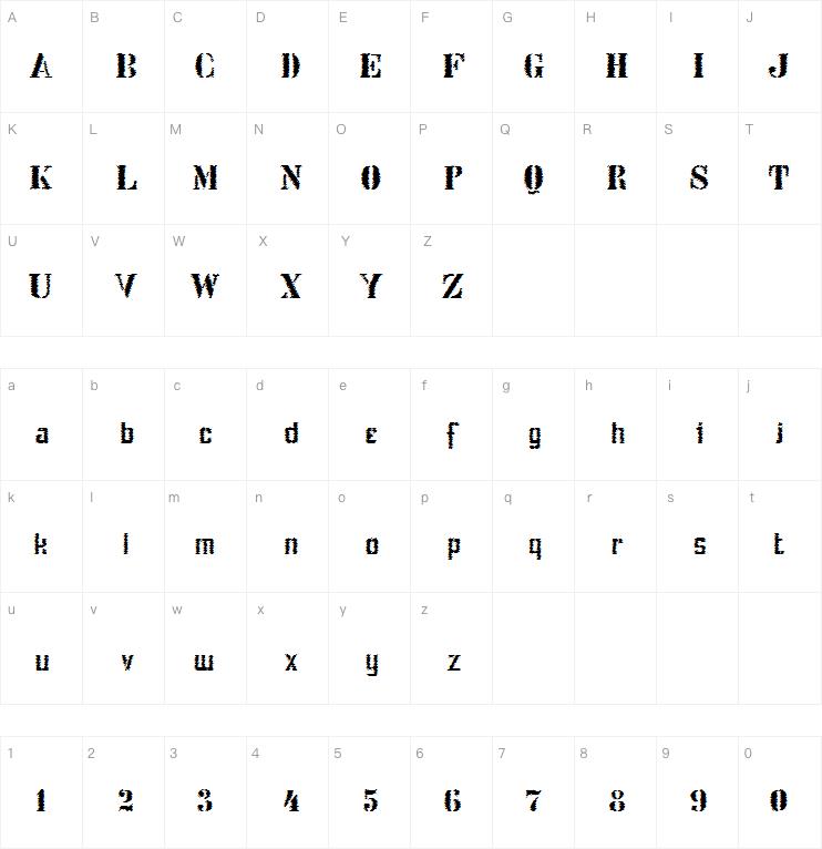 Stencil Intellecta Trash字体