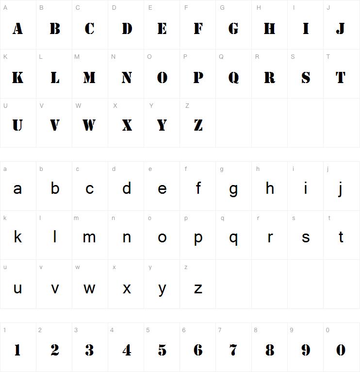 Stencil MN Regular字体