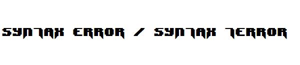 Syntax Error / Syntax Terror字体