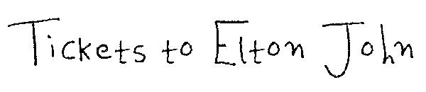 Tickets to Elton John字体