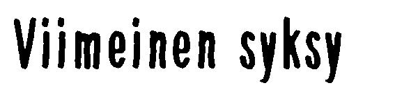 Viimeinen syksy字体