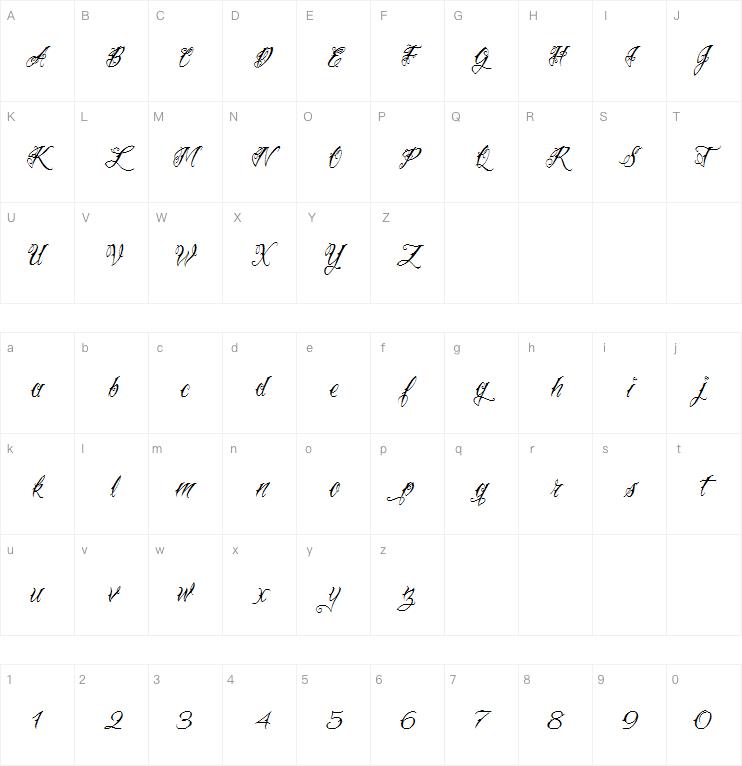 VTC Nue Tattoo Script字体