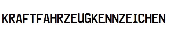 Kraftfahrzeugkennzeichen字体