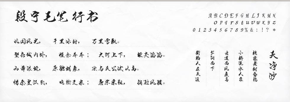 段宁毛笔行书修订版字体