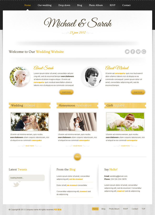 婚礼策划CSS网站模板（婚礼策划素材网站）