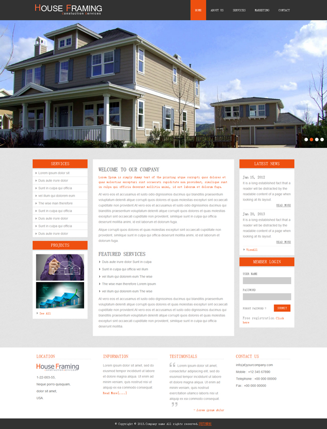 房地产开发CSS3网站模板（房地产网页设计模板）