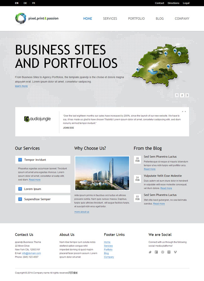 大图展示企业网站模板（企业图片展示）