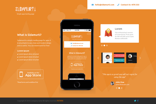 橙色APP手机客户端网页模板（橙色页面的app有哪些）