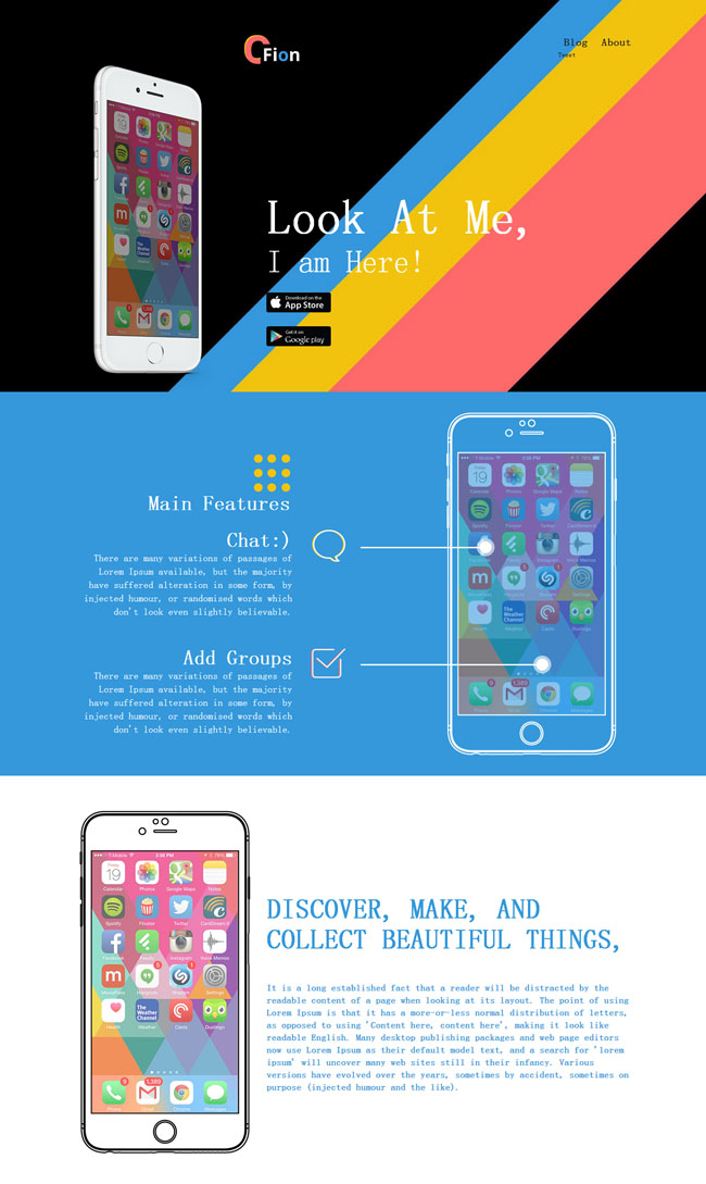 炫彩iPhone6应用官网模板（苹果手机炫彩边框）