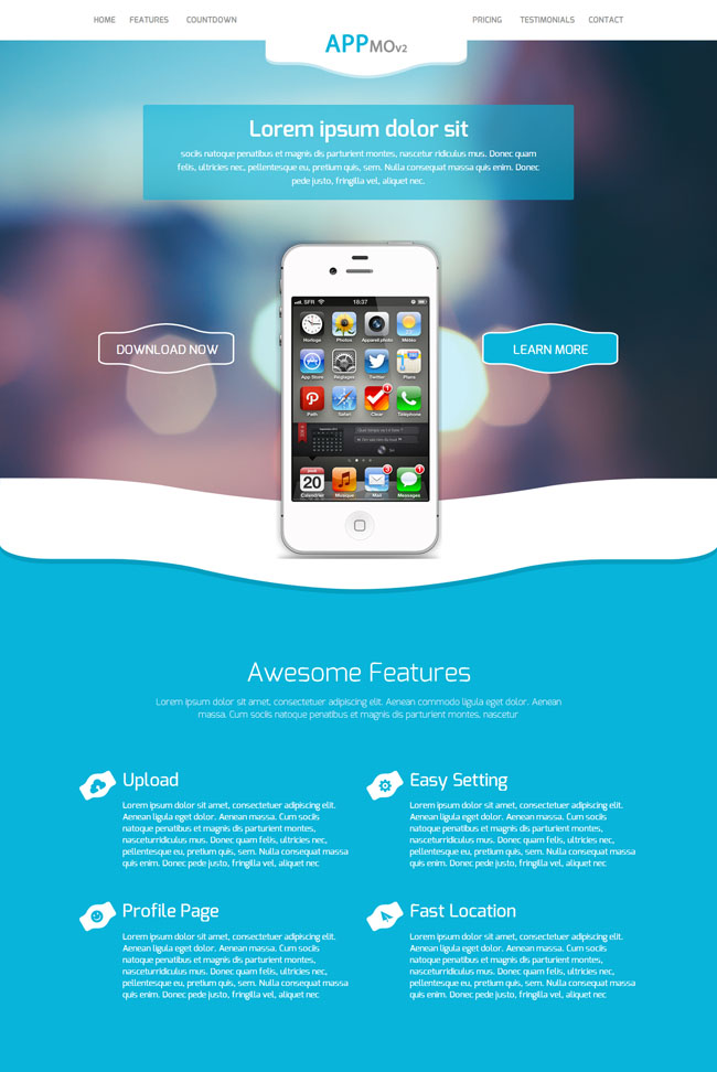 蓝色苹果手机APP网站模板（苹果蓝色的app）