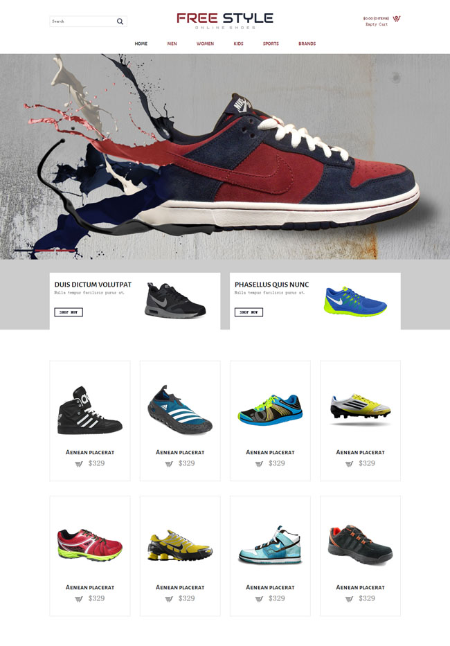 运动鞋网上销售HTML模板（运动鞋产品介绍模板）  运动鞋网上销售HTML模板 模板下载 第1张