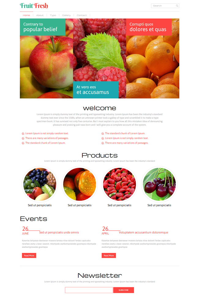新鲜水果商城CSS模板（水果商城网站模板）