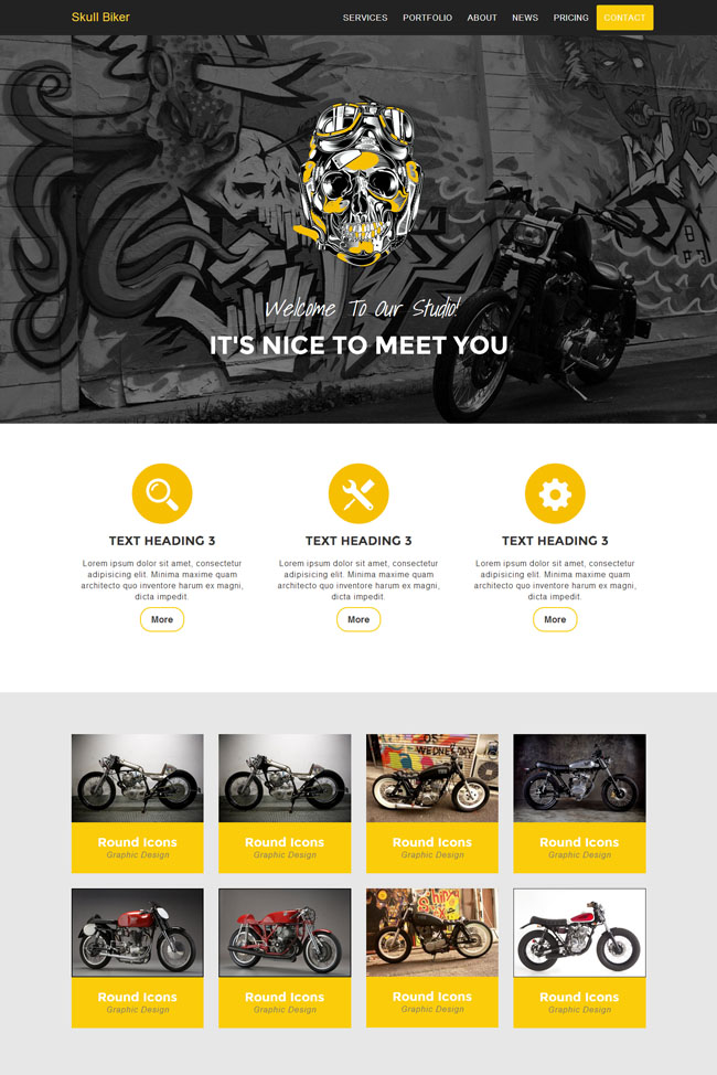 重型机车摩托车网站模板（摩托车网页）  重型机车摩托车网站模板 模板下载 第1张