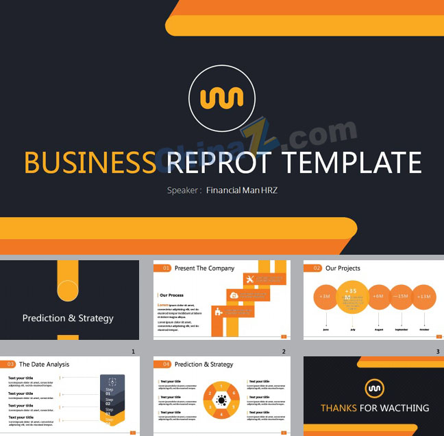 橙色商务年终工作总结ppt模板