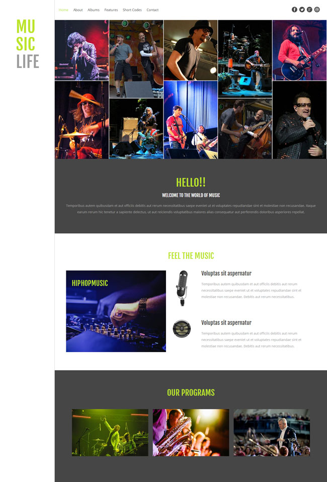 音乐生活娱乐网站模板（音乐网站模板下载）