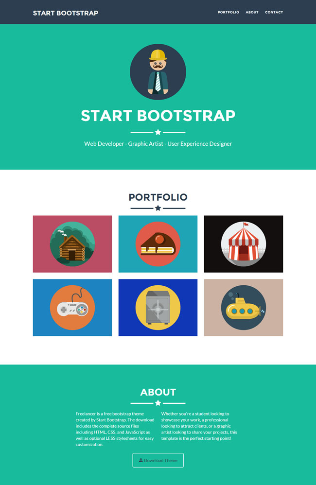 大气扁平风格bootstrap模板（bootstrap布局模板）