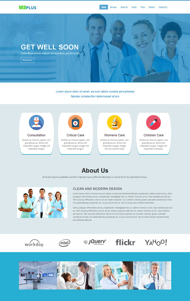 蓝色医疗项目网站模板（医疗 蓝色）