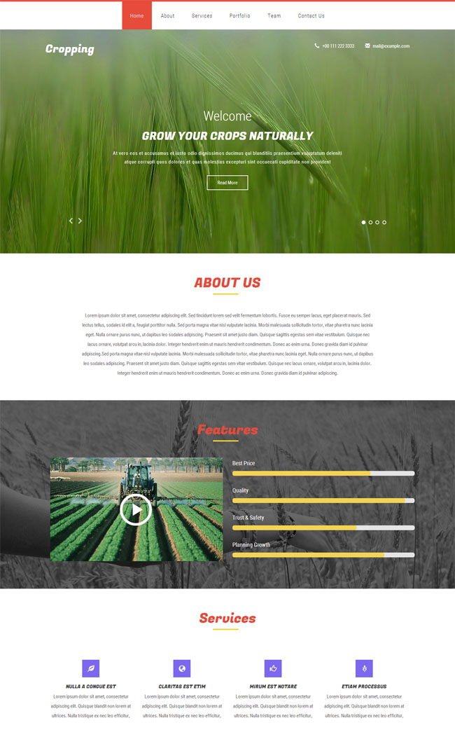 HTML5绿色农业网站模板（绿色农业图片模板）