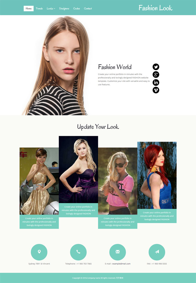 时尚女性发型网站模板（发型素材网站）