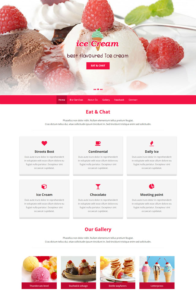 冰淇淋企业网站模板（冰淇淋网页制作模板）  冰淇淋企业网站模板 模板下载 第1张