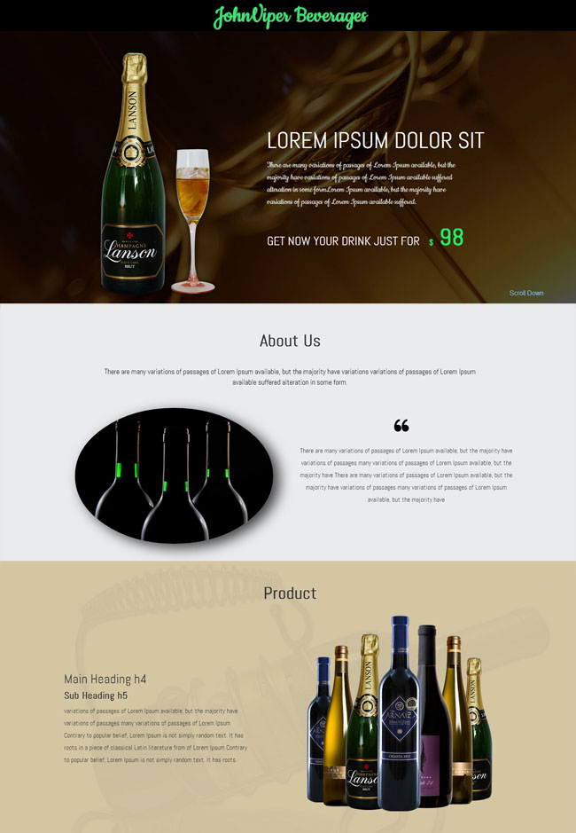葡萄酒公司网站模板（葡萄酒网页）