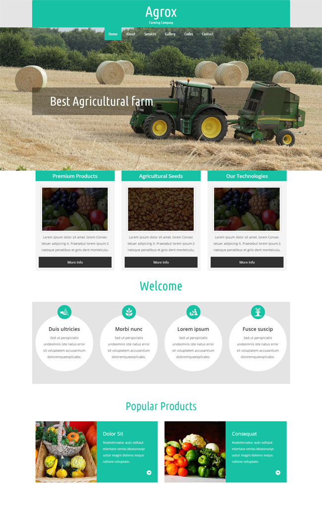 绿色农业收割网站模板（农作网网址）  绿色农业收割网站模板 模板下载 第1张