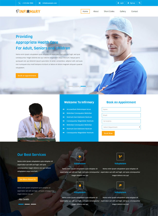 蓝色医疗行业网站模板（医疗 蓝色）