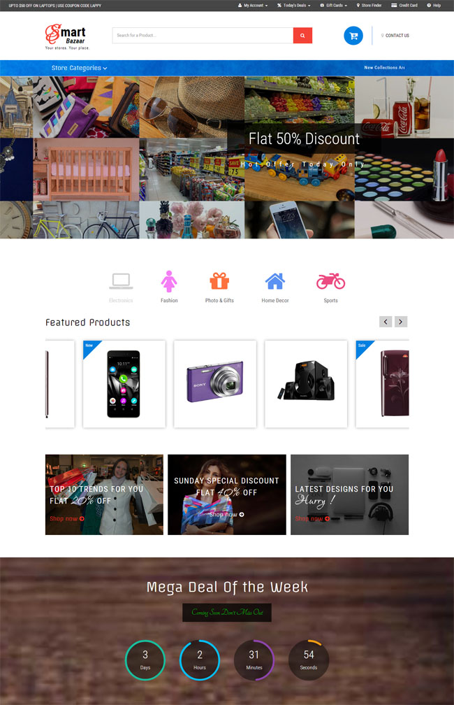 商场网上购物CSS3整站模板（购物网站html模板）