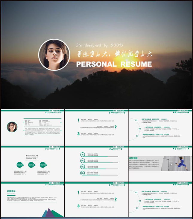 大学生个人常用PPT简历模板