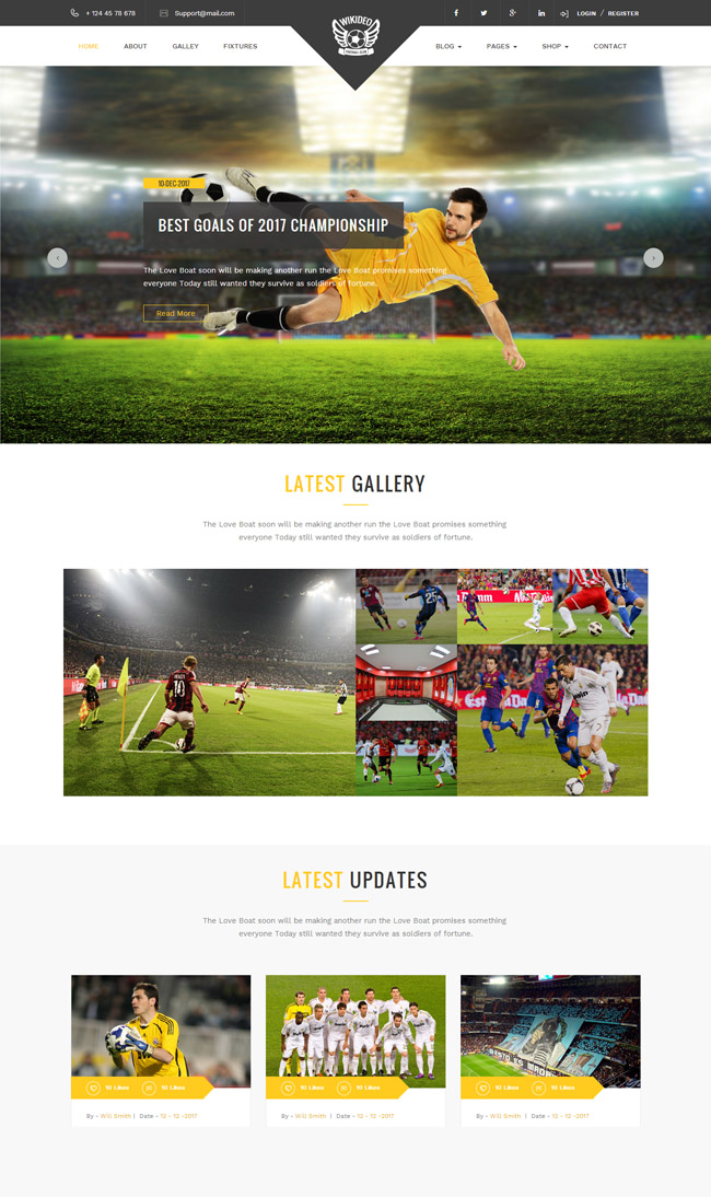 足球体育类电商网站模板（体育电商平台）  足球体育类电商网站模板 模板下载 第1张