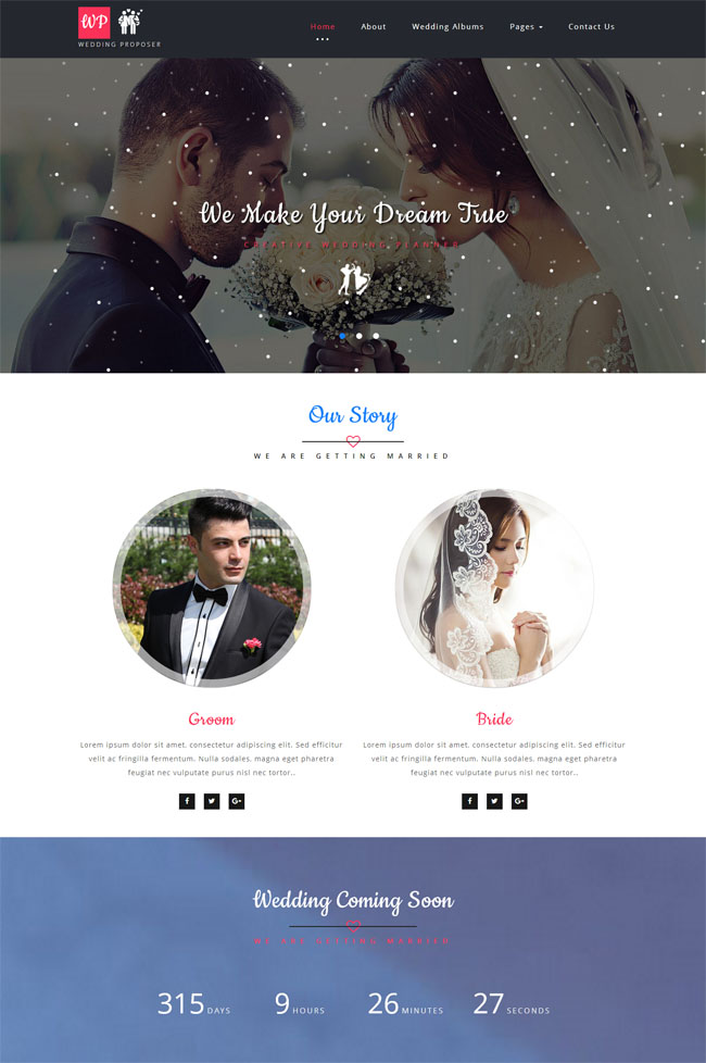 婚庆婚嫁企业网站模板（婚礼网站模板）