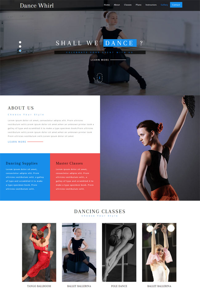 舞蹈艺术培训网站模板（舞蹈培训信息）