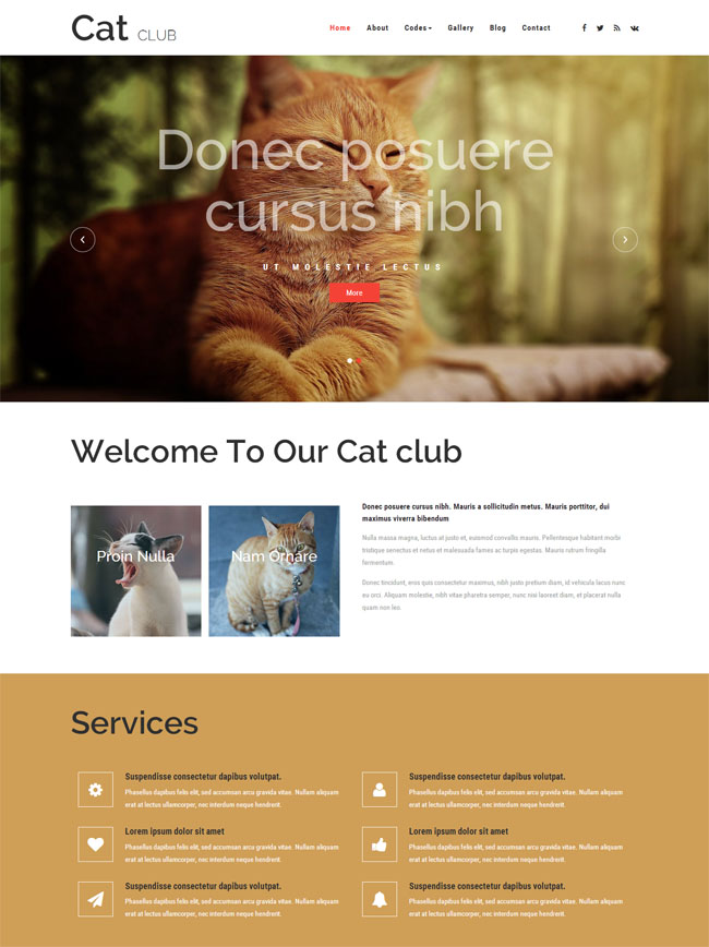 宠物猫俱乐部网站模板（宠物店网站模板）